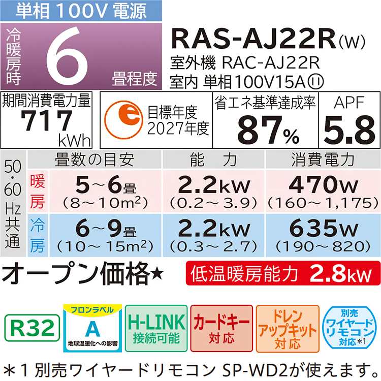 標準取付工事費込 エアコン おもに6畳 日立 白くまくん AJシリーズ 2024年モデル コンパクト 内部クリーン 単相100V  RAS-AJ22R-W-SET : ras-aj22r-w-set : イーマックスジャパン - 通販 - Yahoo!ショッピング