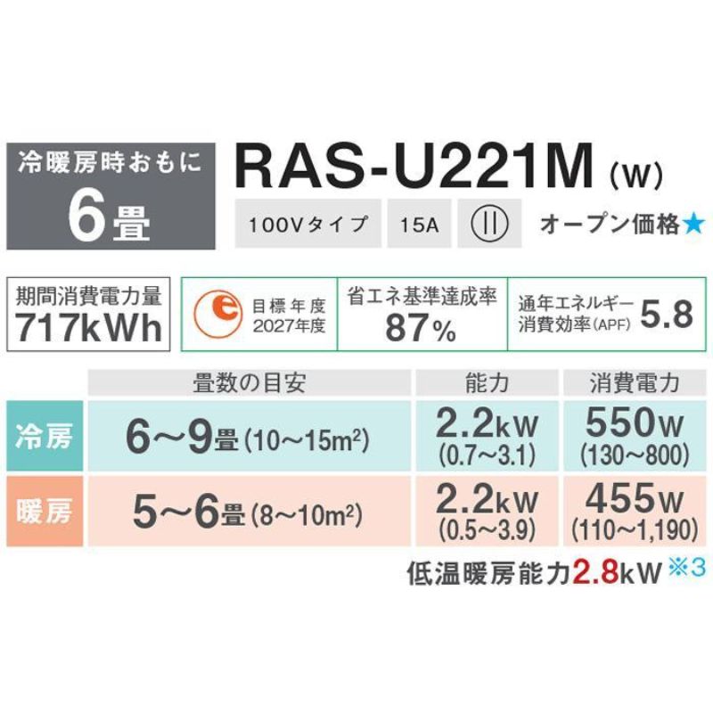 標準取付工事費込 エアコン 6畳用 東芝 2025年モデル U-Mシリーズ