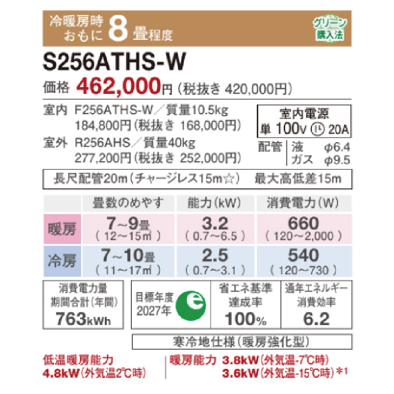 スゴ暖 エアコン 8畳用 ダイキン 2026年モデル HXシリーズ ホワイト