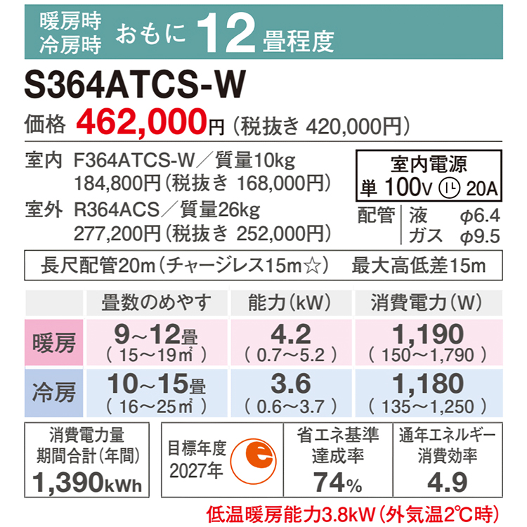 ストリーマ エアコン おもに12畳 2024年モデル ダイキン CXシリーズ