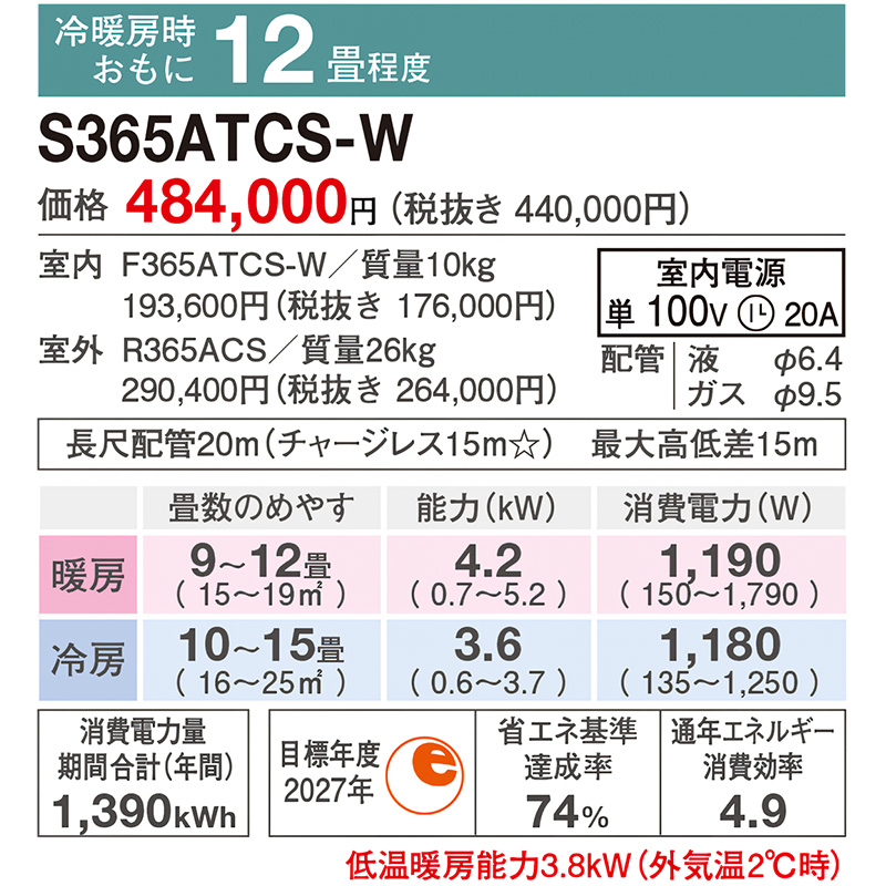 エアコン 主に12畳 ダイキン 2025年モデル CXシリーズ ホワイト