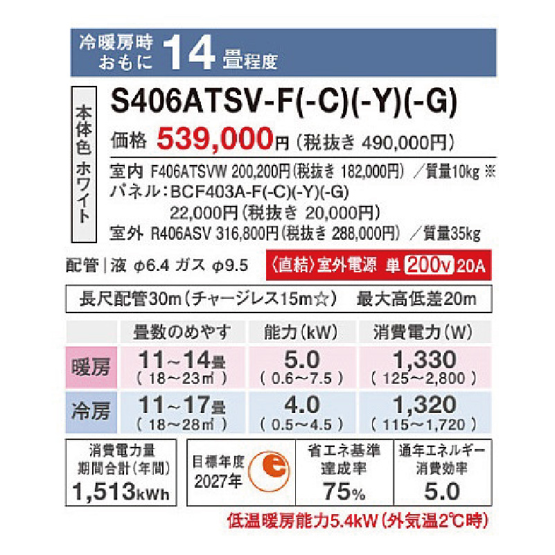 risora エアコン 14畳用 ダイキン リソラ 2026年モデル SXシリーズ