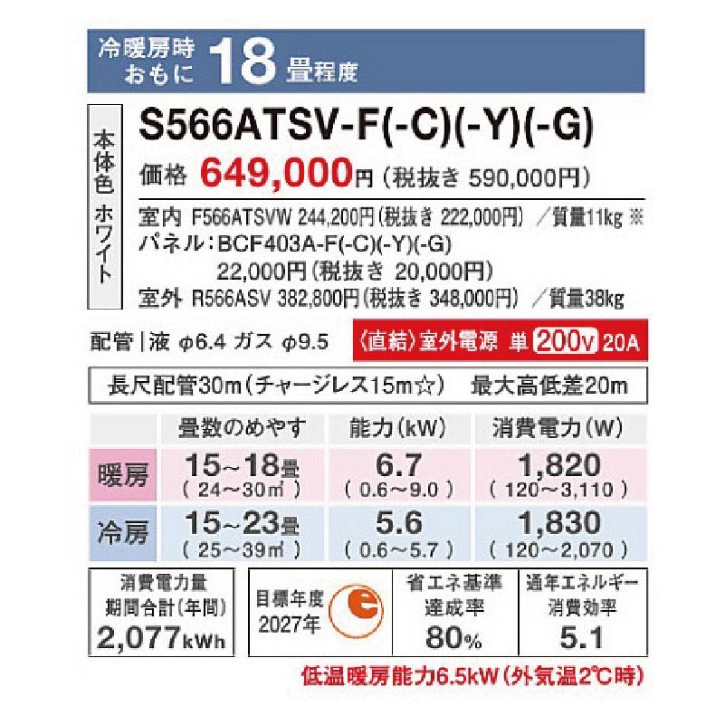 risora エアコン 18畳用 ダイキン リソラ 2026年モデル SXシリーズ