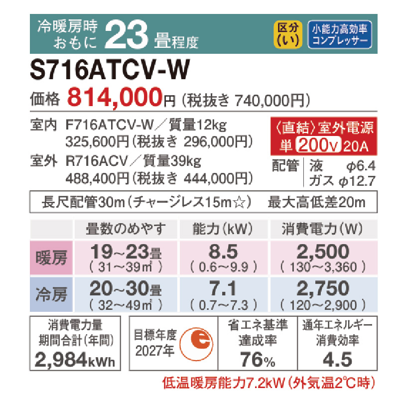 標準取付工事費込 エアコン 23畳用 ダイキン 2026年モデル CXシリーズ