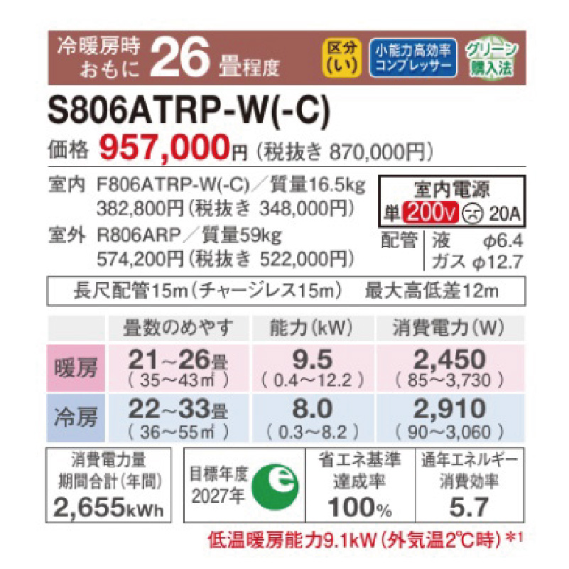 うるさらX エアコン 26畳用 ダイキン 2026年モデル RXシリーズ