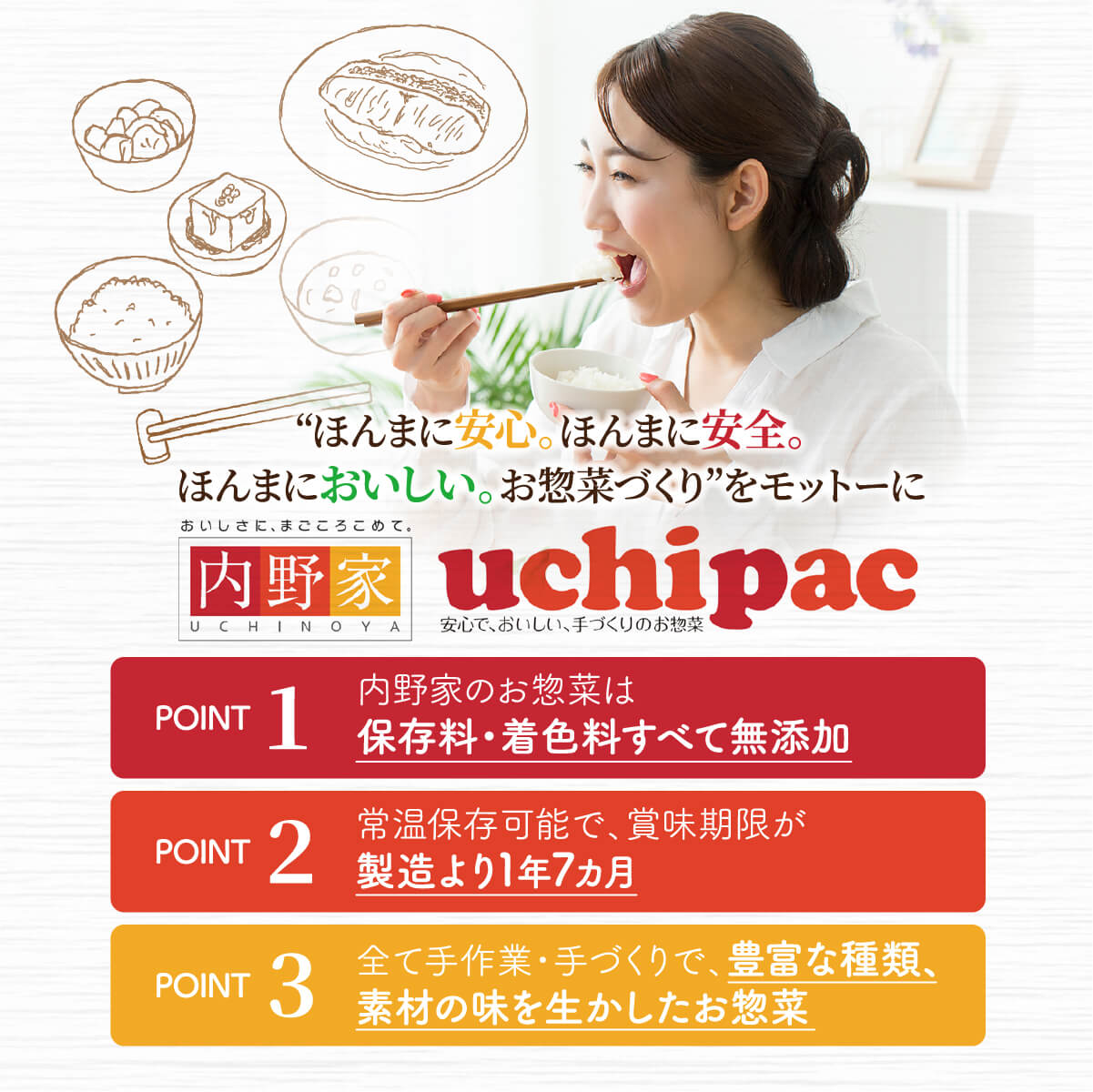 レトルト食品 弁当 ランチ 惣菜 おかず uchipac 8食 セット 内野家 常温保存 お惣菜 肉 魚 お取り寄せ 備蓄 父の日 2024 内祝い ギフト｜e-monhiroba｜04