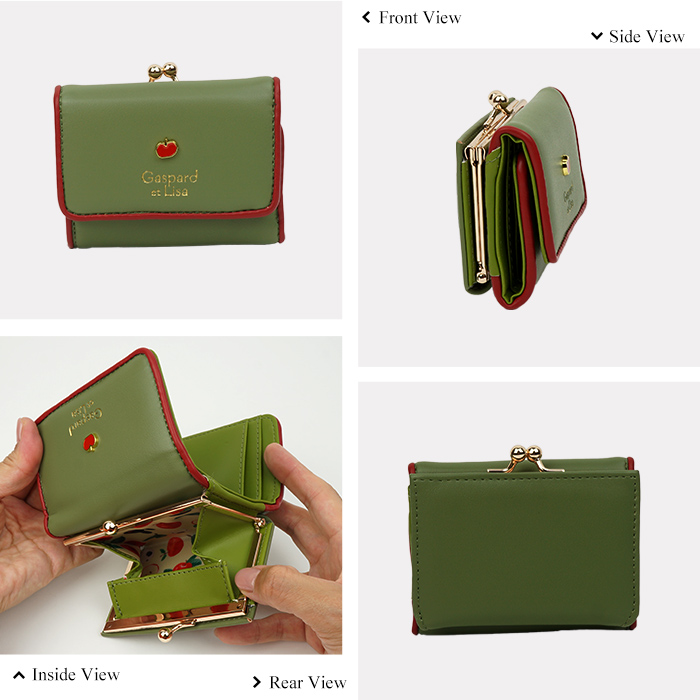 リサとガスパール 財布 レディース 三つ折り がま口 コンパクト ミニ