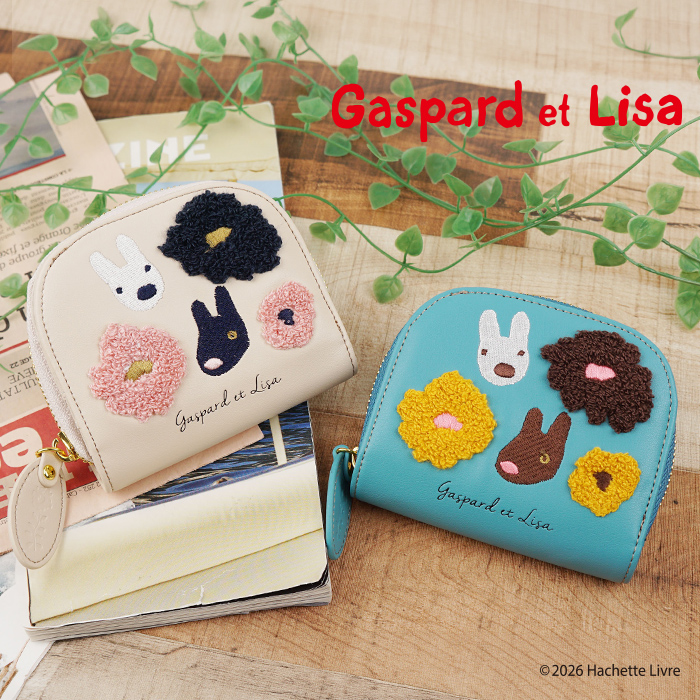リサとガスパール Gaspard et Lisa 二つ折り財布 ラウンドファスナー