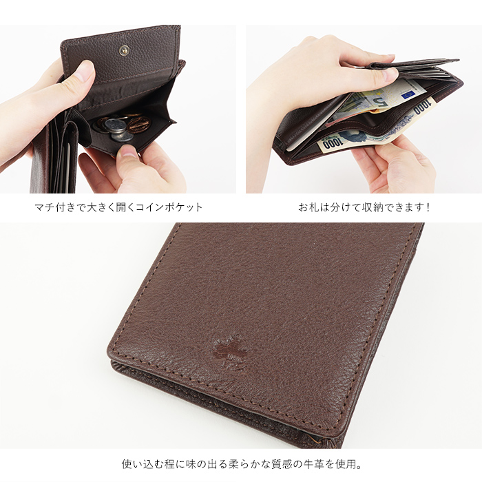 ブラックレザー 二つ折り財布 ロゴ付き エンボスチェック2つ折りウォレット（51210623＿＿
