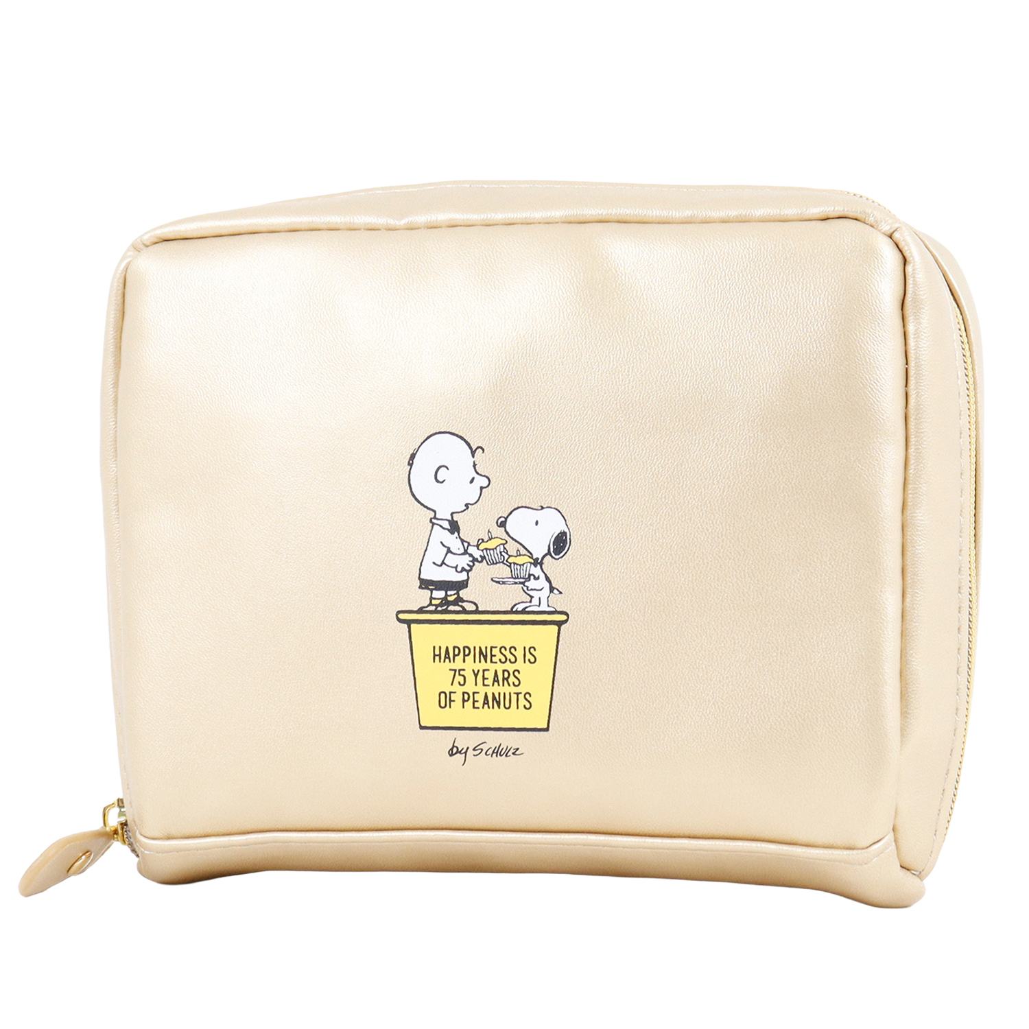 SNOOPY（スヌーピー） ポーチ 化粧ポーチ 75周年デザイン ウッド
