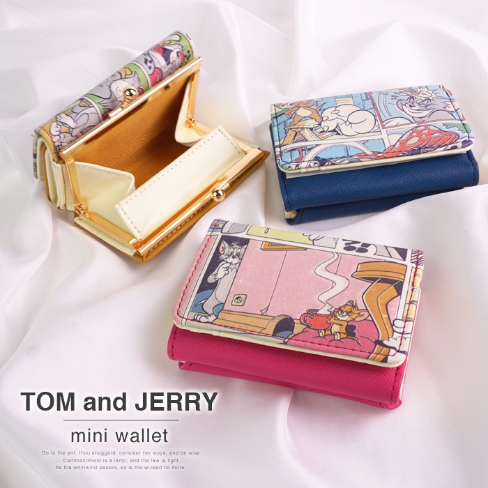トムとジェリー 財布 3つ折り レディース かわいい 三つ折り 小銭入れ ワーナー・ブラザース シンプル キュート キャラクター ミニ 小さい  コンパクト サイフ :tj-0043:イーモノ !店 通販 