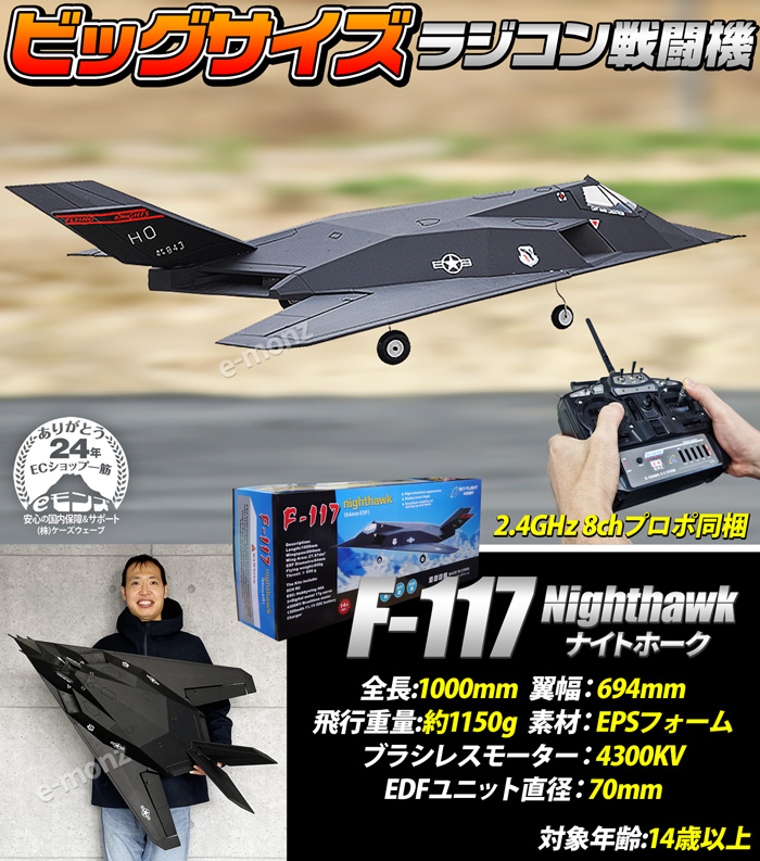 ビッグスケール 戦闘機 ラジコン【 F-117 】ナイトホーク ステルス