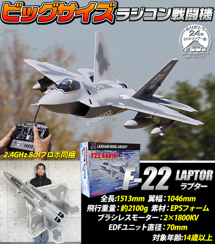 ビッグサイズ戦闘機 RCモデル 【F-22 ラジコンタイプ】 F-22 ラプター