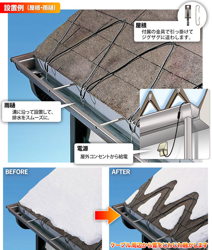 融雪ヒーター ホットけーる 10m