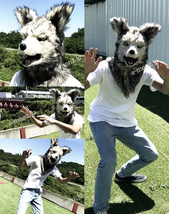 口が動く アニマルムービングマスク 【 wolf ウルフ 】 オオカミ 狼 動物 アニマルマスク リアル ムービングマスク お面 仮装 コスプレ  ハロウィン : move-mask-wolf : eモンズ Yahoo!店 - 通販 - Yahoo!ショッピング