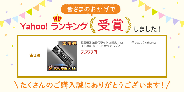 護身用 防犯 ライト 【 Taiyo-Ken 太陽見 】 ハンドライトホルダー付き
