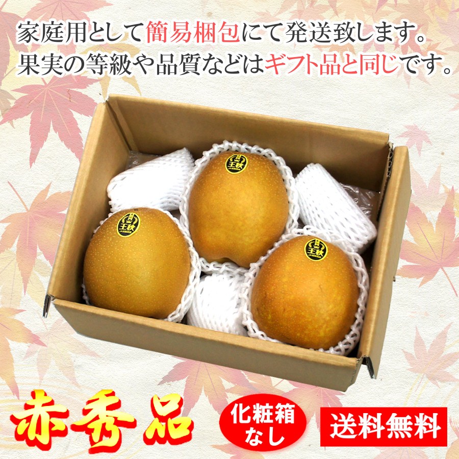お試し 3玉】梨 甘い 王秋 鳥取県産 ナシ 少量 赤秀 通販 高糖度