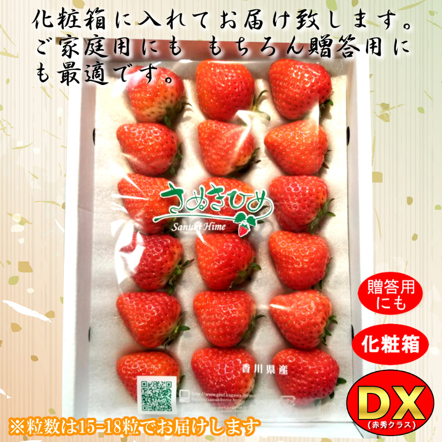 さぬきひめ イチゴ 甘い 2024 旬 3月 果物 食べ物 通販 送料無料 さぬき姫 DX 化粧箱 香川県産 苺 お使い物