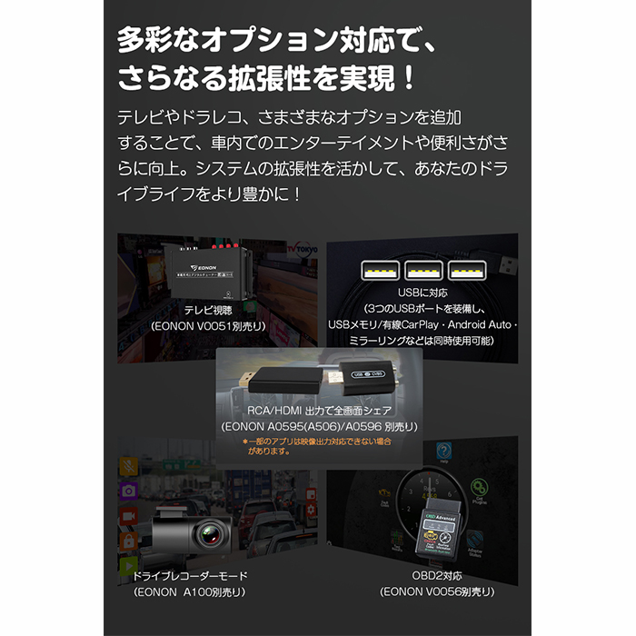 UX7AJ-PLUS EONON ディスプレイオーディオ 10.1インチ アンドロイド14