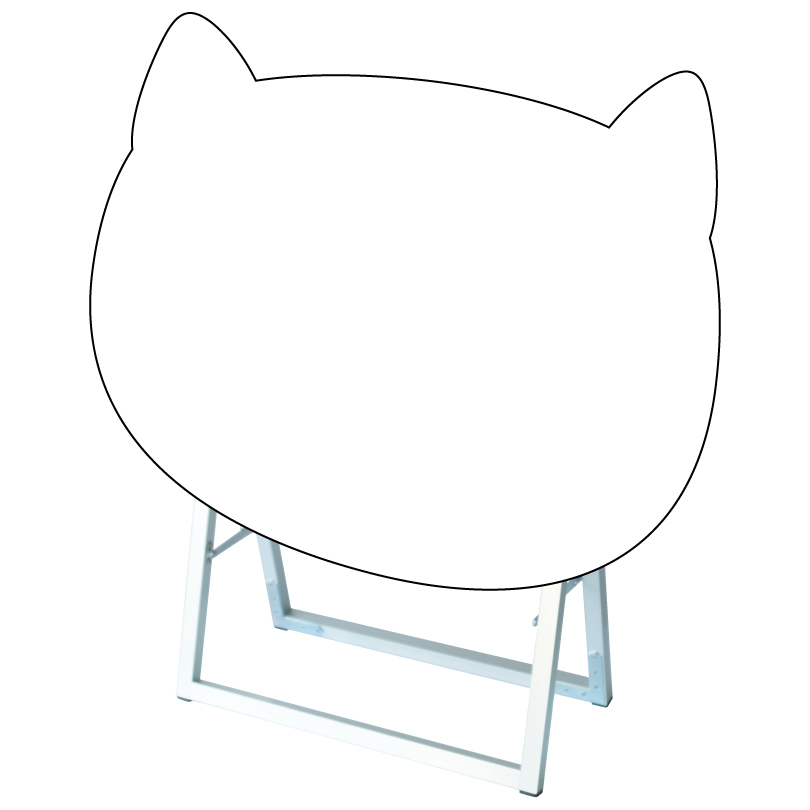 ポップルスタンド看板シルエット横型 ネコ型 / ブラックボード ホワイトボード 水性マーカー 店舗看板 ねこ 猫 猫カフェ tkw-ppsksl60x45k-cafy｜e-netsign｜03