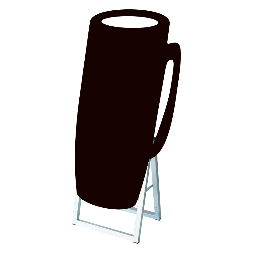 ポップルスタンド看板シルエット大 カップ型 / ブラックボード ホワイトボード 水性マーカー マグカップ カップ 店舗看板 カフェ tkw-ppsksl45x90k-ccp｜e-netsign｜02