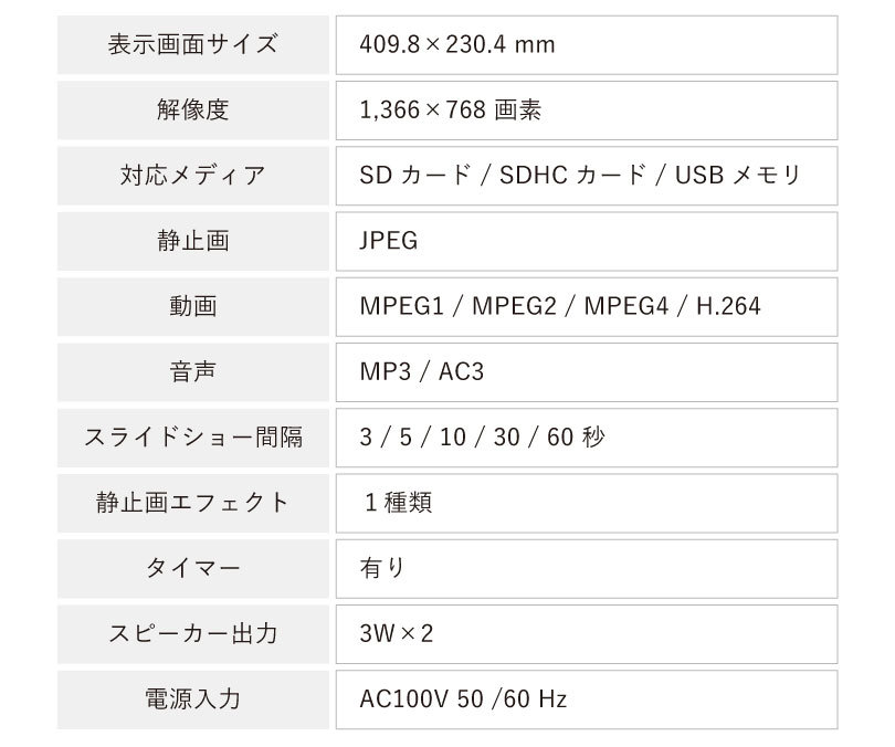 ディスプレイ付き デジタルサイネージ 小型タイプ 18.5型 / スタンド