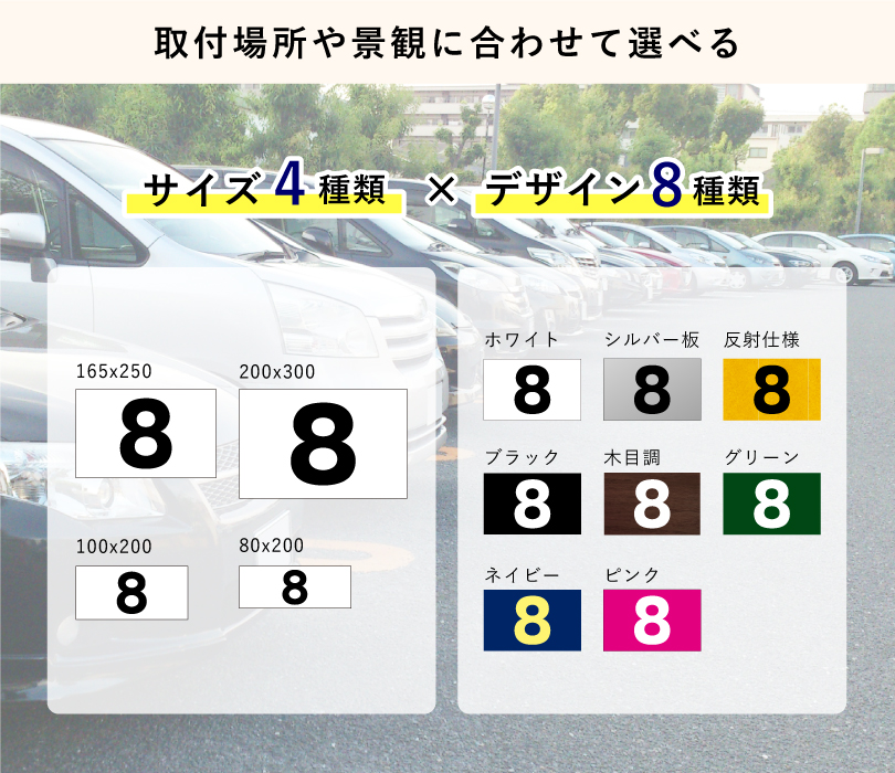 組み合わせ自由』駐車場 番号 プレート 看板 番号札 ナンバー