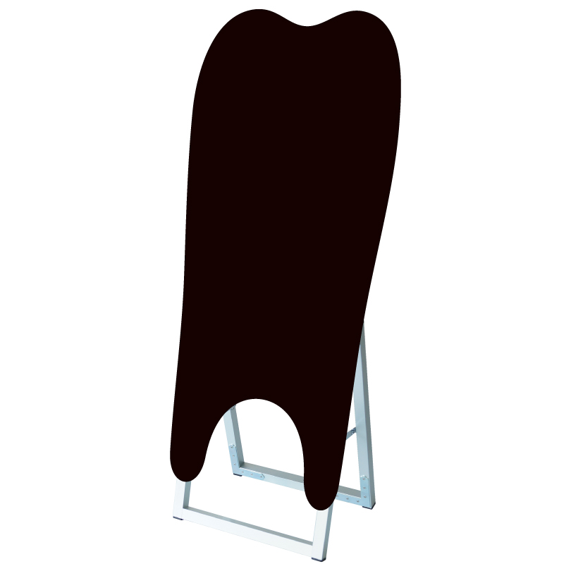 ポップルスタンド看板シルエット大 歯型 / ブラックボード ホワイト