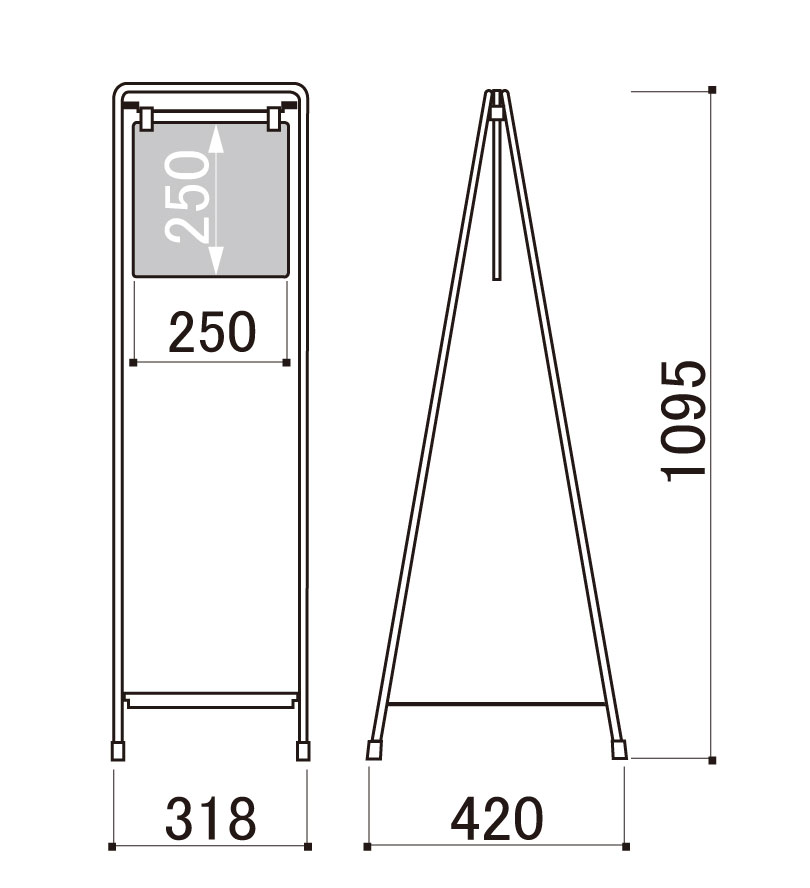 デザイン自由】スチール製スタンド看板 両面 スチール オープン