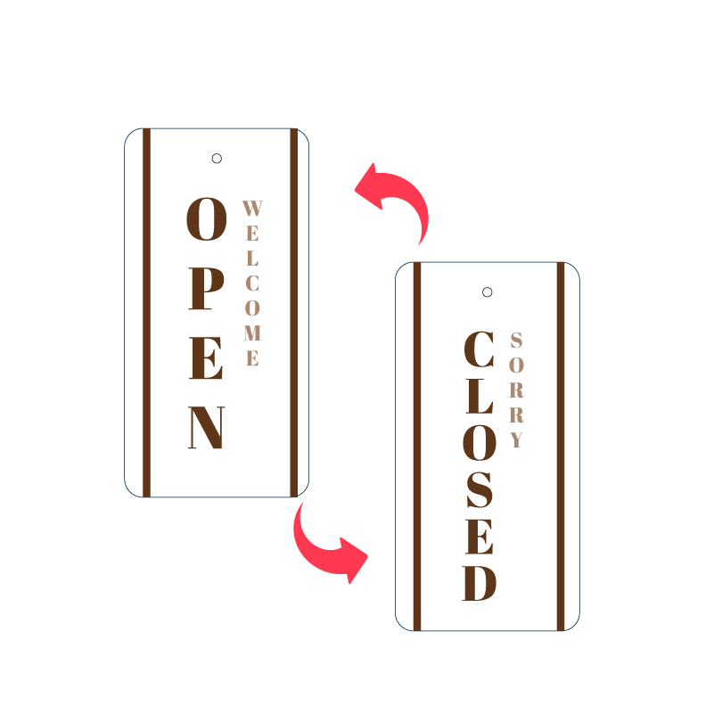 オープンクローズ看板 OPEN CLOSED 両面 H200×W100mm 吊り下げ
