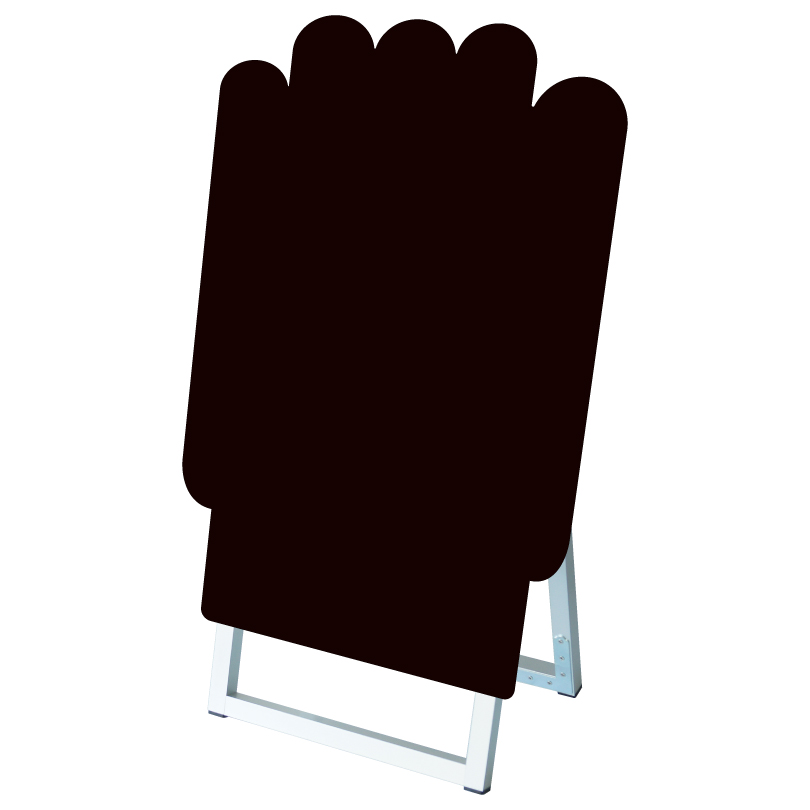 ポップルスタンド看板シルエット小 手型 / ブラックボード ホワイト