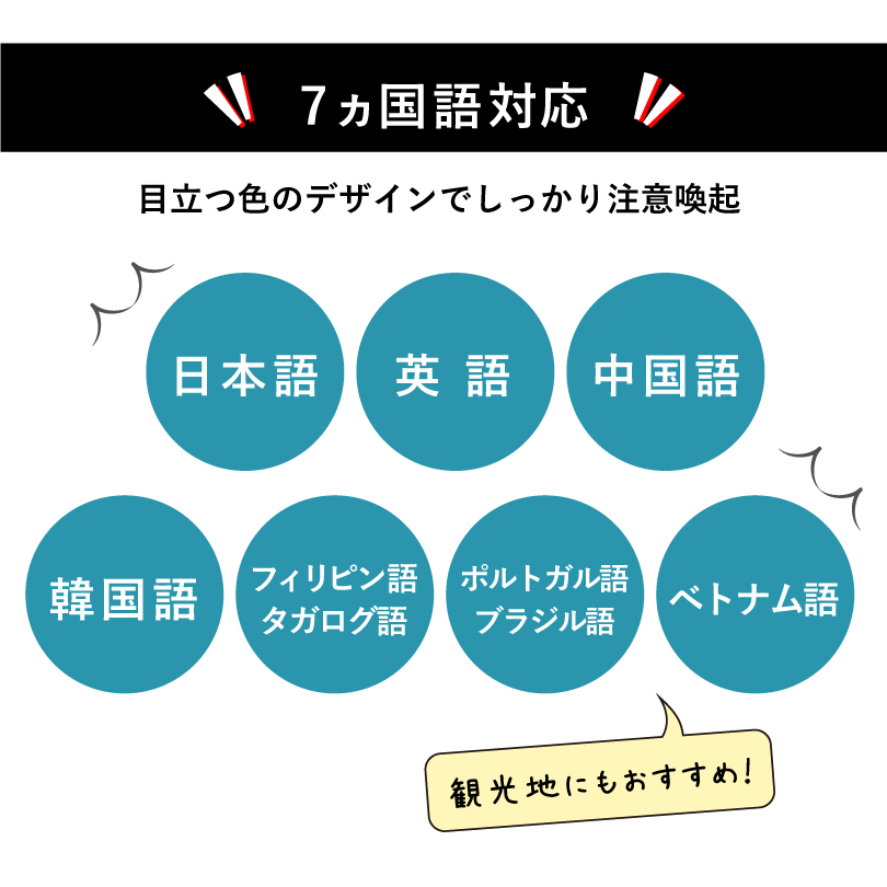 多言語看板 飲食禁止 H450×W600mm / 飲食不可 飲み食い禁止 飲食禁止