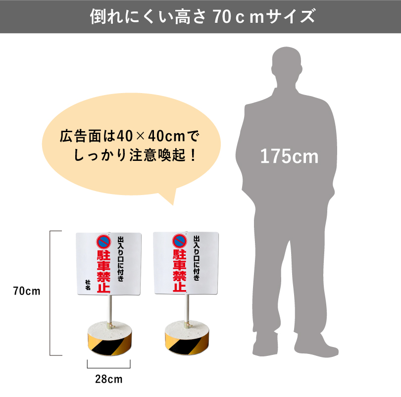 駐車場　スタンド看板 出入り口につき駐車禁止 スタンド看板 高さ70cm 立て看板 駐車場