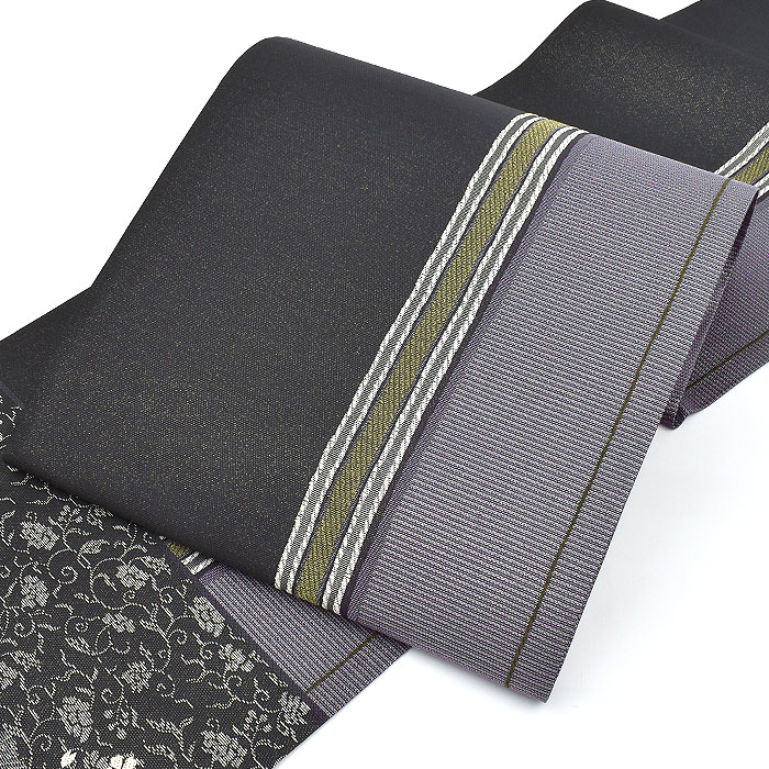 西陣織 老舗 とみや織物 謹製 望月間道  袋帯 濃グレー 正絹 日本製