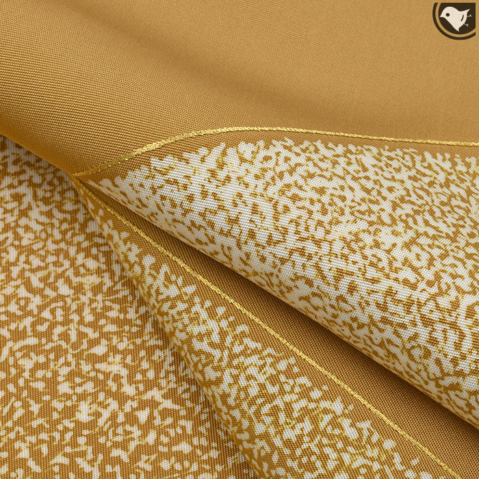 【名古屋帯】黄金の穂波ゆれる◆上品オリエンタル/お茶席にも◎/389cm 名古屋帯 染め帯 日本工芸会正会員 高橋寛 作 蒔糊技法 手刺繍 塩瀬地