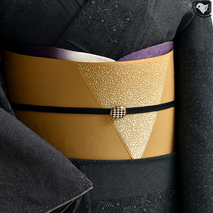 名古屋帯 染め帯 日本工芸会正会員 高橋寛 作 蒔糊技法 手刺繍 塩瀬地