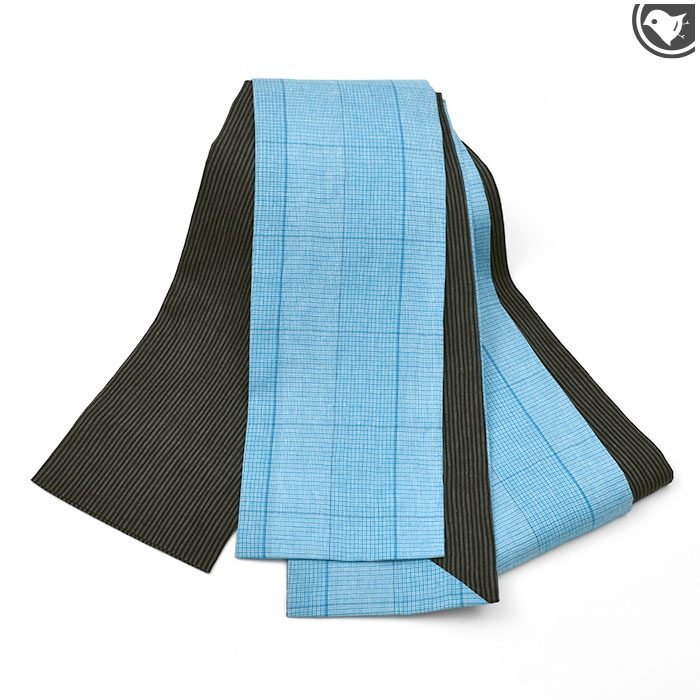 帯専門店おびや 半幅帯 本麻 近江ちぢみ 切りばめ（広幅/長尺） 【帯