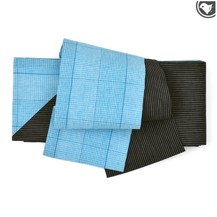 帯専門店おびや 半幅帯 本麻 近江ちぢみ 切りばめ（広幅/長尺） 【帯