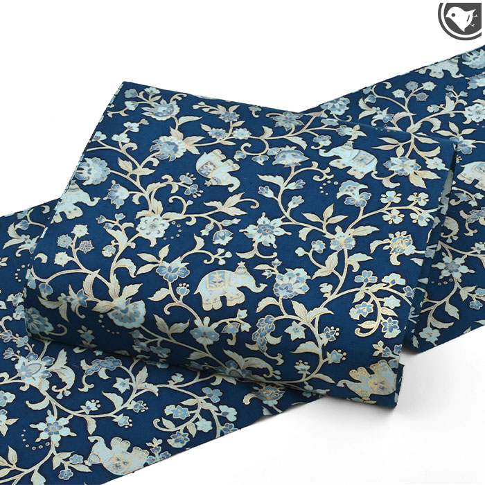 岡重 京の名門 謹製 象 岡重更紗 結城紬 九寸 名古屋帯 : 帯専門店おび