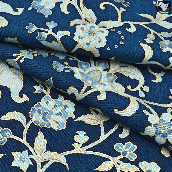 岡重 京の名門 謹製 象 岡重更紗 結城紬 九寸 名古屋帯 : 帯専門店おび