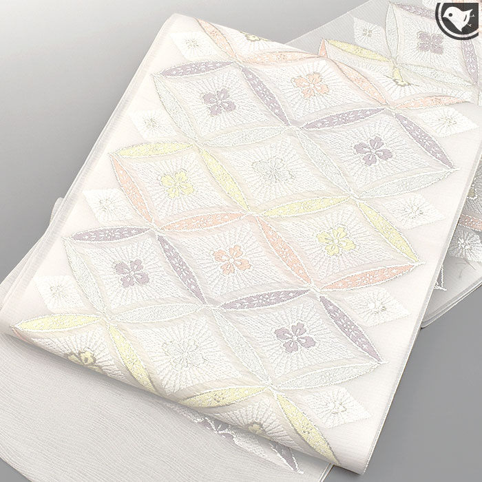 正絹西陣織単衣袷兼用美しいキモノ掲載大光謹製すかし織オリエンタル文様袋帯 正絹西陣織大光謹製美しいキモノ掲載花丸文様金糸銀糸袋帯