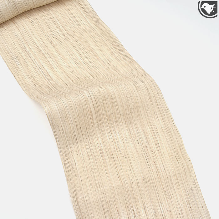 専用★新品◆本麻　小千谷縮　九寸名古屋帯　夏帯　仕立済　ガード加工済 夏帯 本麻 無地 滋賀麻工房 謹製 九寸 名古屋帯 日本製 お仕立て