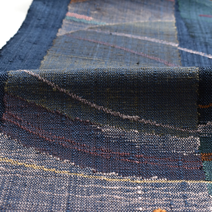 訳あり帯！)西陣織 老舗 渡文 謹製 手織り 真綿紬 八寸 名古屋帯（お