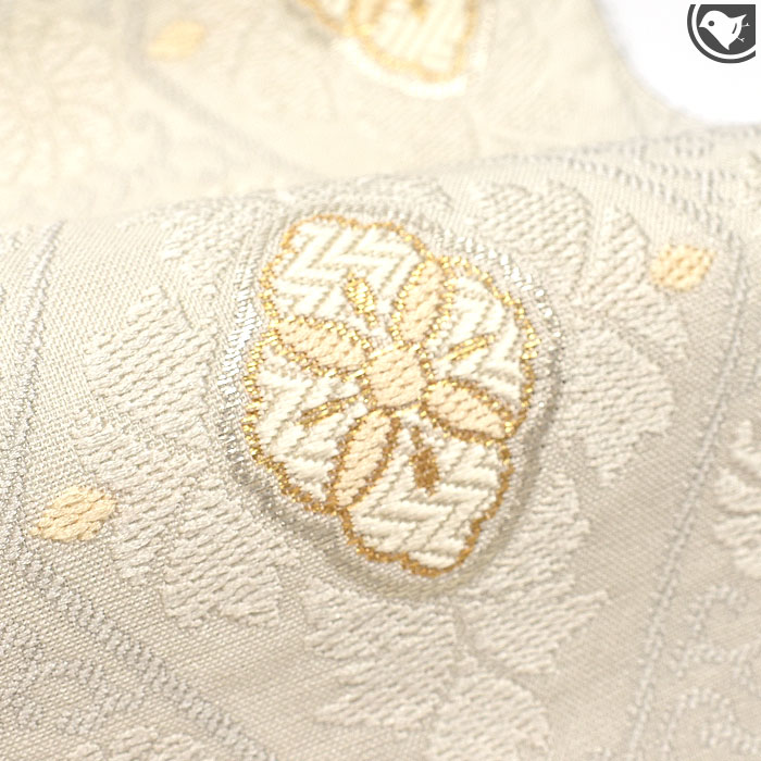 西陣織 名門 織楽浅野 謹製 “小花立菱文” 九寸 名古屋帯 正絹 日本製