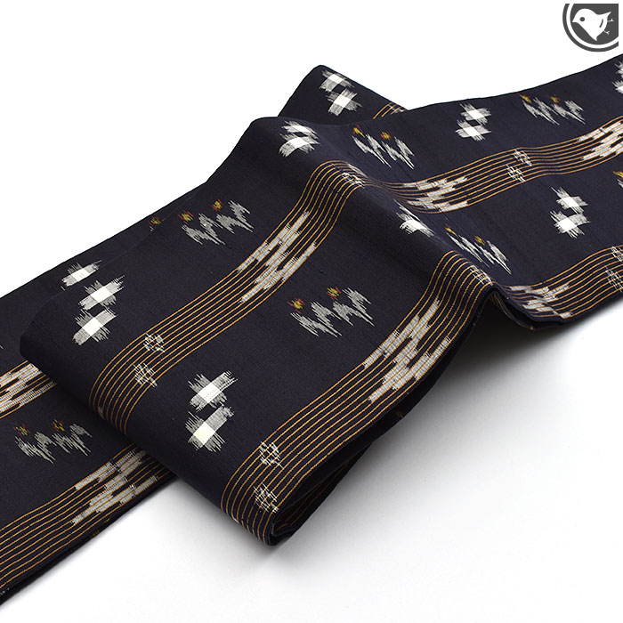 広幅/長尺）半幅帯 本場琉球絣 “トゥイグワー”手織り全通柄 日本製【帯