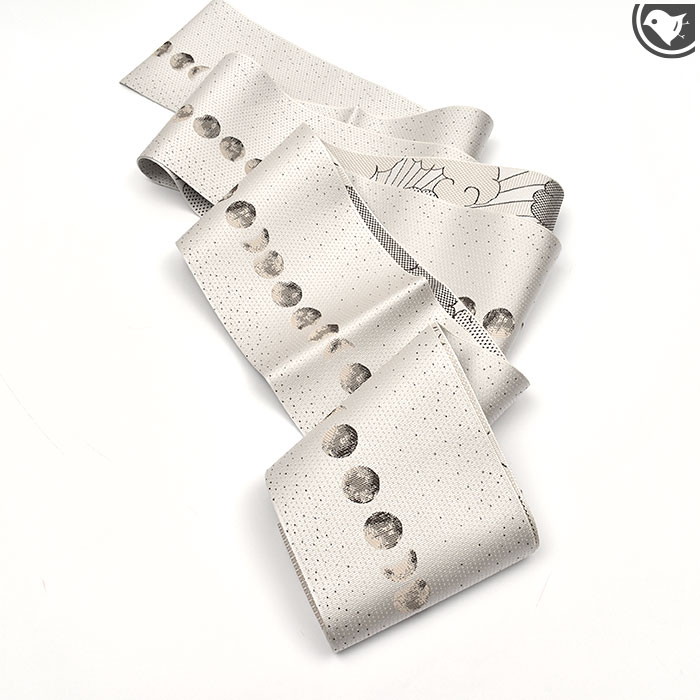 半幅帯 博多織 老舗 協和織 謹製 両面柄 “月の満ち欠け”お仕立て込