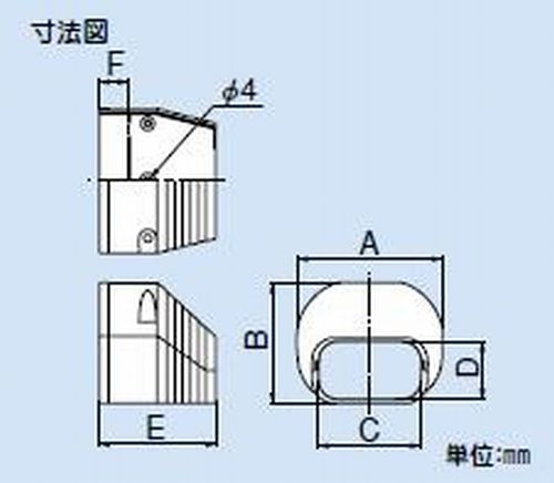 因幡電工/INABA】LDEN-70 端末カバー ダクト端末部用 : エアコン配管