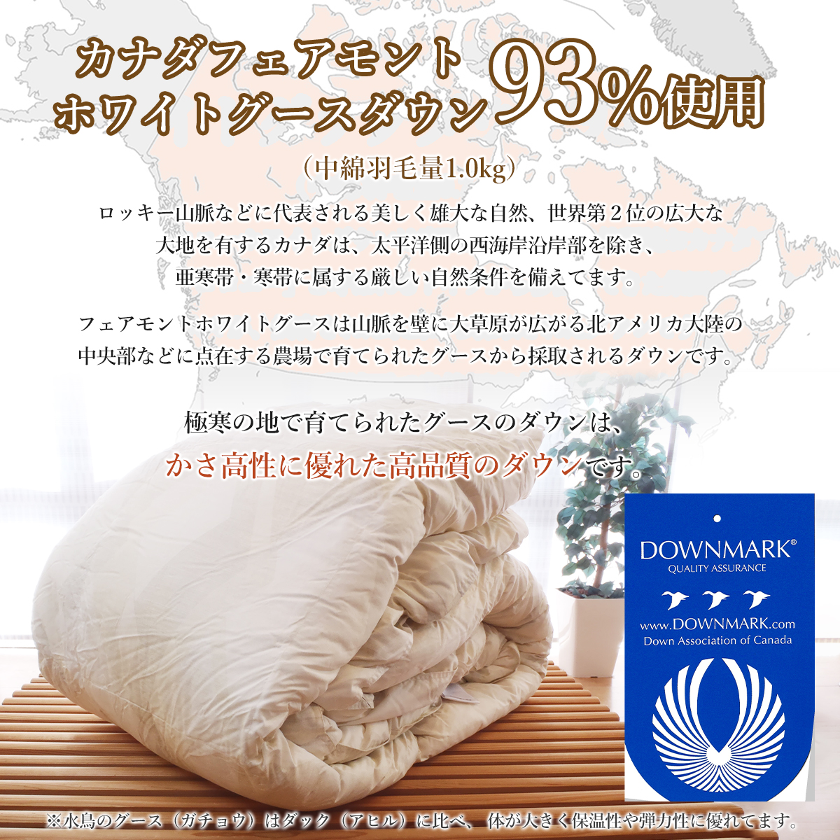 ロマンス小杉 ダブル羽毛合掛布団 合い掛け 羽毛布団薄手 日本製 1.0kg