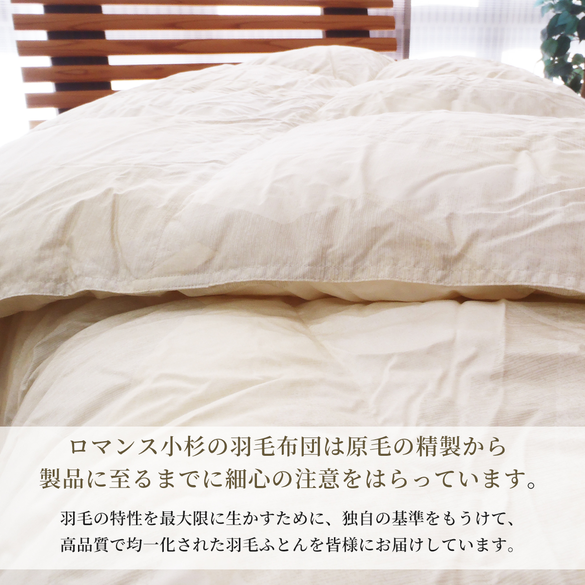 ロマンス小杉 ダブル羽毛合掛布団 合い掛け 羽毛布団薄手 日本製 1.0kg