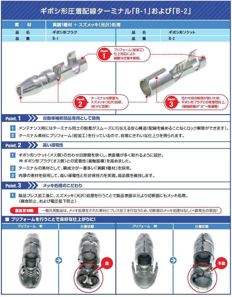 HERO ヒーロー ・圧着配線ターミナル/ギボシ形ソケット:B-2(1袋 HERO ヒーロー ・圧着配線ターミナル/ギボシ形ソケット:B-2(1袋